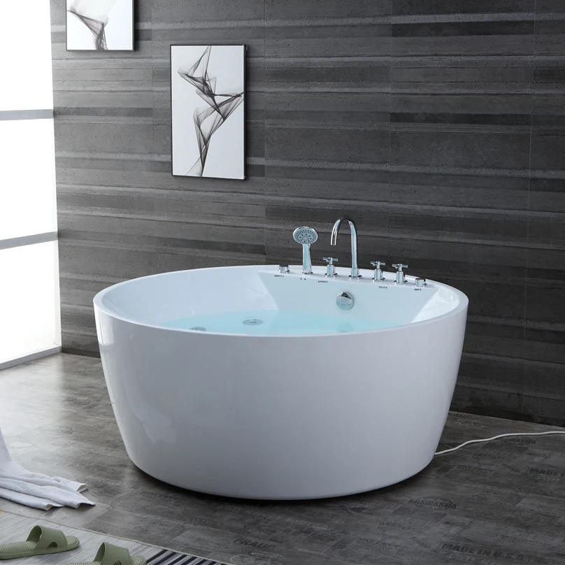 Acrylic Round Adults Spa Bath Tub Indoor Bathroom Modern Massage Bathtub With Jet For Home Hotel