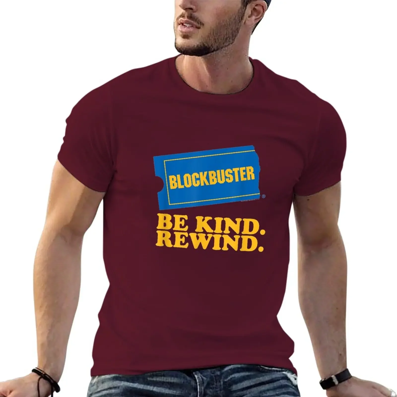 New Blockbuster Be Kind Rewind T-Shirt T-Shirt Short sleeve tee custom t shirts blank t shirts designer t shirt men New Arrival