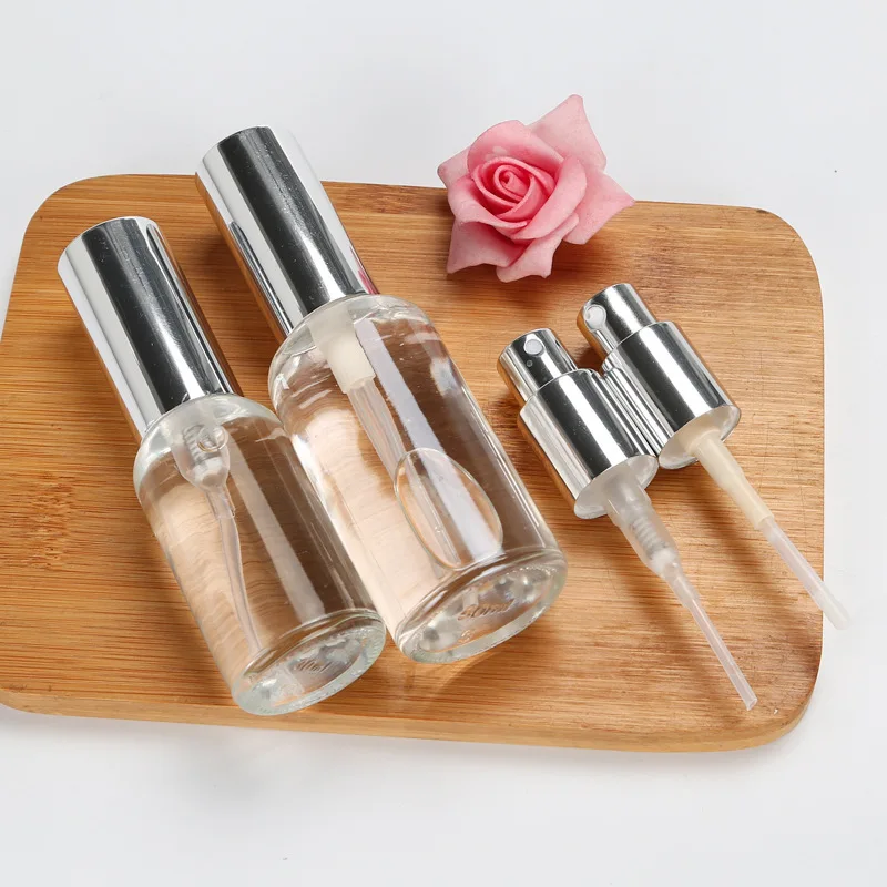 Bouteille de pulvérisation en verre transparent, petit atomiseur vide, pompe de parfum, liquide, huile essentielle, cosmétique, Lotion