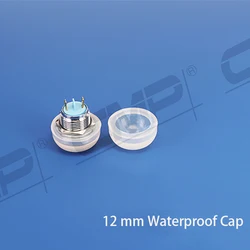 12/19mm round metal button silicone protective case is waterproof and dustproof transparent/black, 10pcs per small package