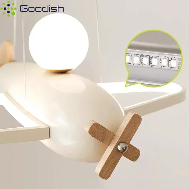 Moderne avion pendentif lumières LED lustre enfant décoration de la maison lampes suspendues pour garçon fille chambre d'enfants chambre salon
