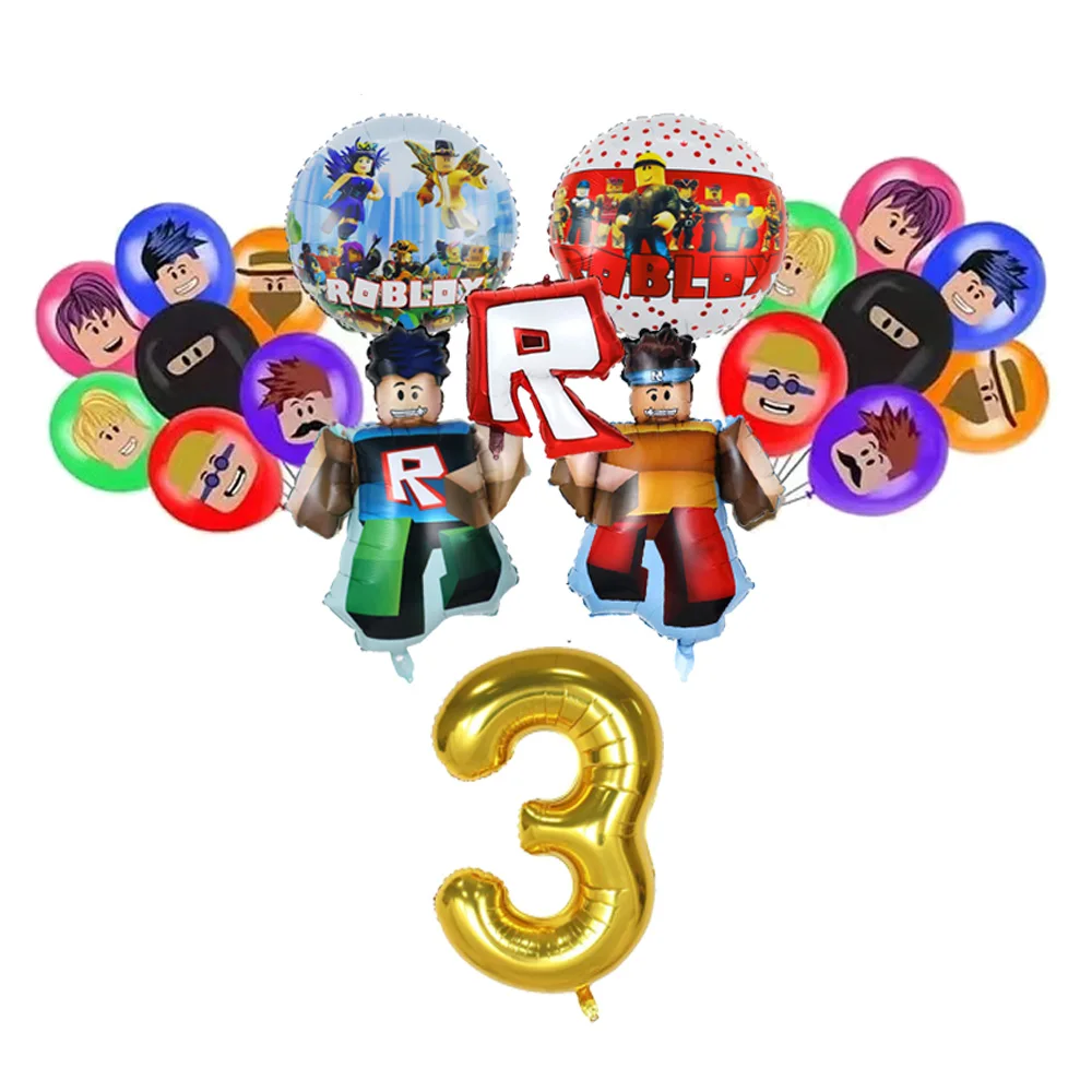 مجموعة بالونات حفلات أعياد الميلاد من Roblox، مجموعة بالونات من رقائق اللاتكس لحفلات أعياد الميلاد للأطفال، مستلزمات زينة لحفلات أعياد الميلاد السعيدة والهدايا #4