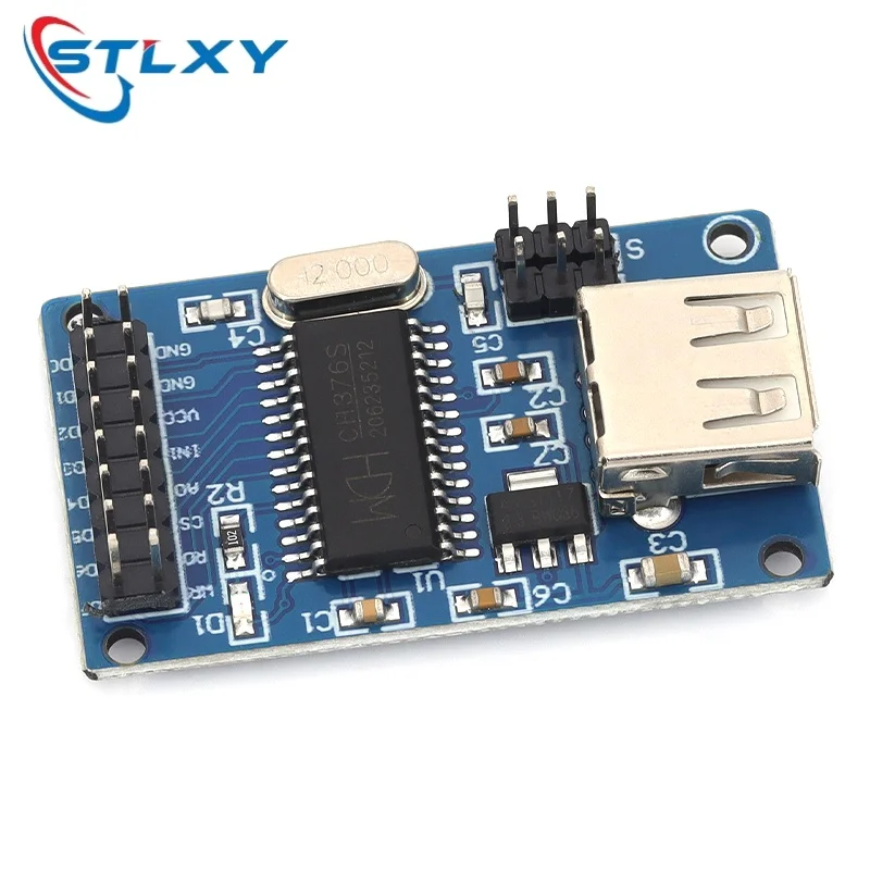 Stlxy 1Pcs CH376 CH376S USB Flash Disk Read Write Module 12MHz USB Control Transmission MCU File Management Module
