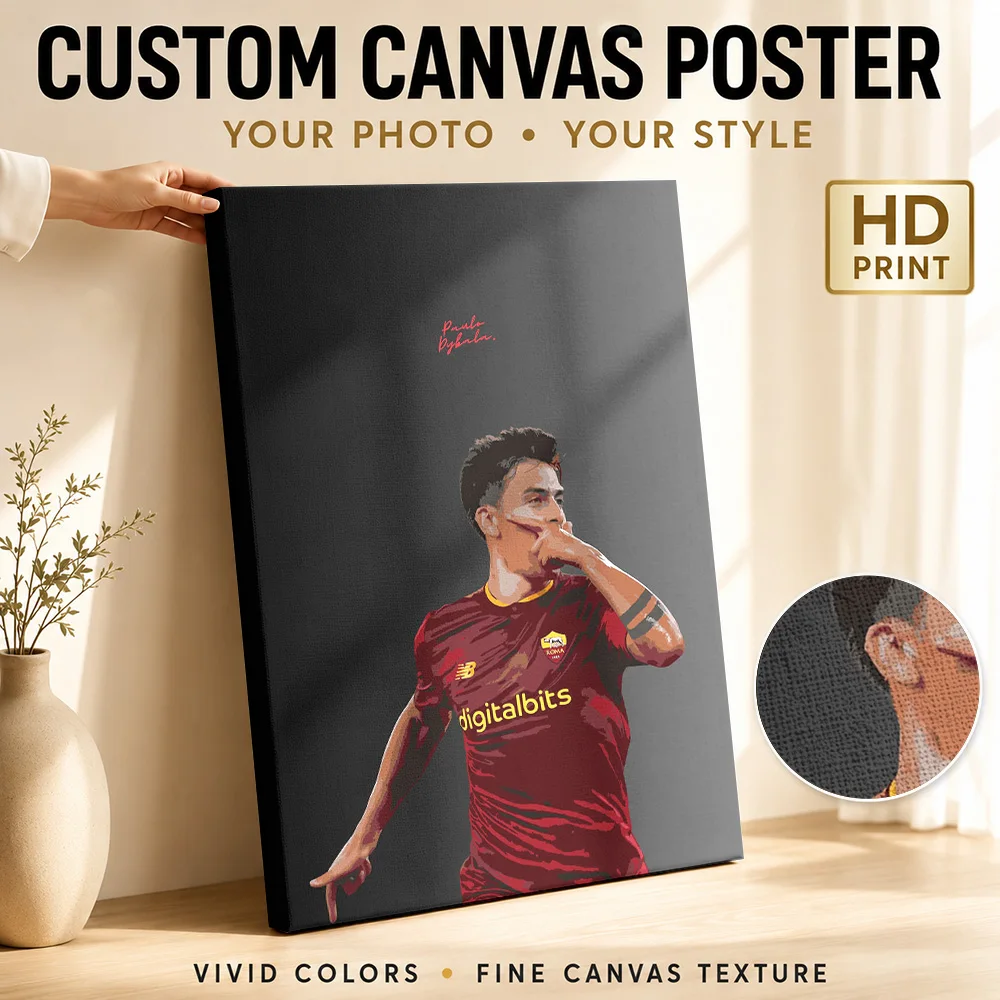 Soccer Stadium Under Red Sky Canvas Poster Modern Style Canvas Wall Art With Personalized Photo For Home Office Ideal Fan Gift
