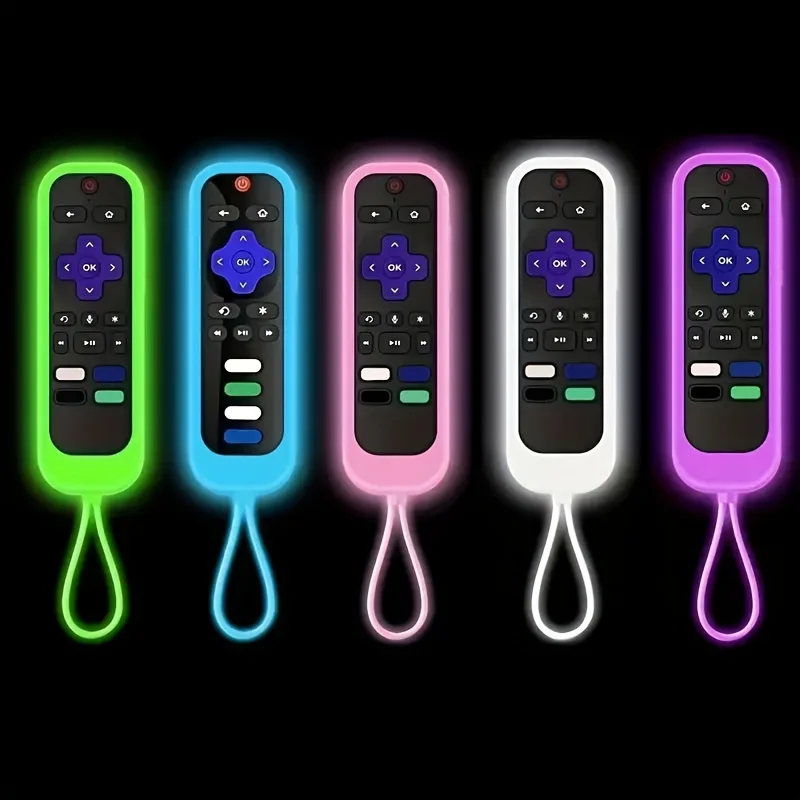 Silicone luminous remote control cover for Roku TV Remote / Roku Simple Remote / Roku Voice Remote (without Headphone Jack)