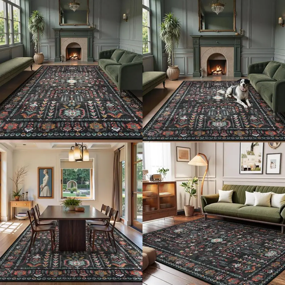 

Моющиеся коврики 6x9 в богемном стиле для гостиной и спальни, ультратонкие, мягкие текстурированные коврики с традиционным акцентом