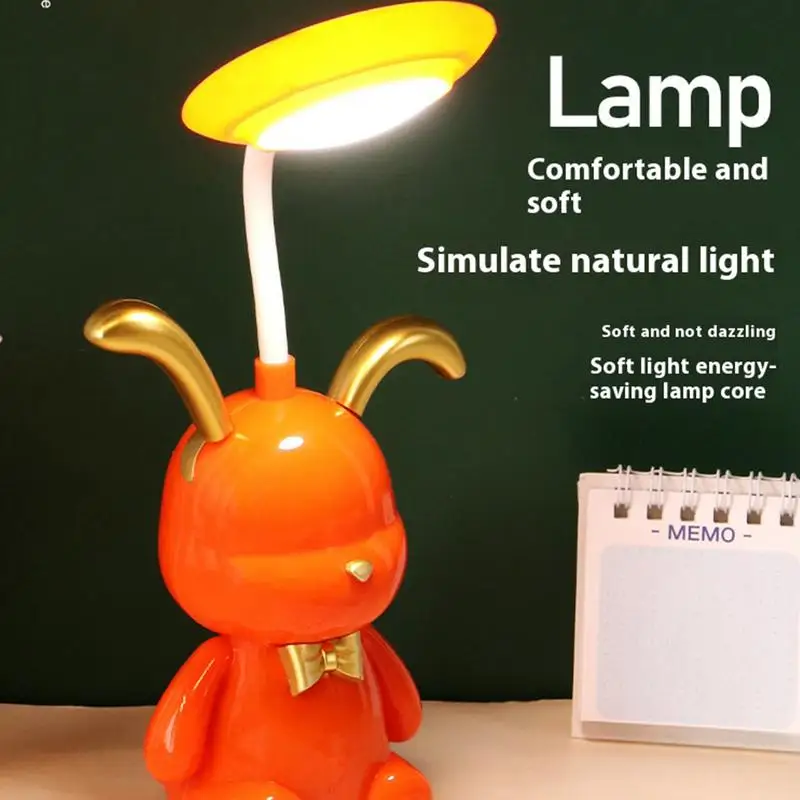 Folding Modern Small Lamp Lamp Night Lighty Cartoon Desktop Bedroom Table Lamp Children Learning LED Light USB Rechargeable