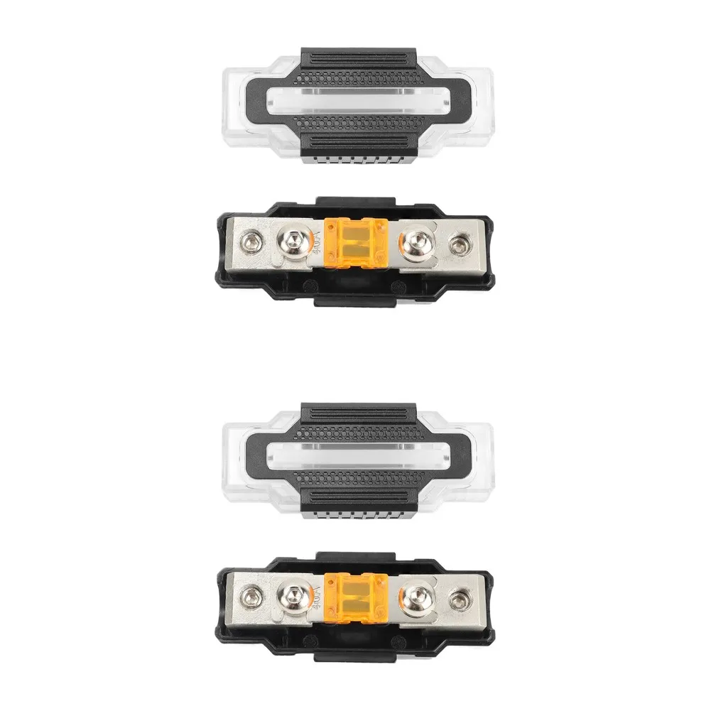 2pcs 40A Fuse Box for Vehicle Audio Systems with Moisture Resistant Design Zinc Alloy Construction and Clear Lid