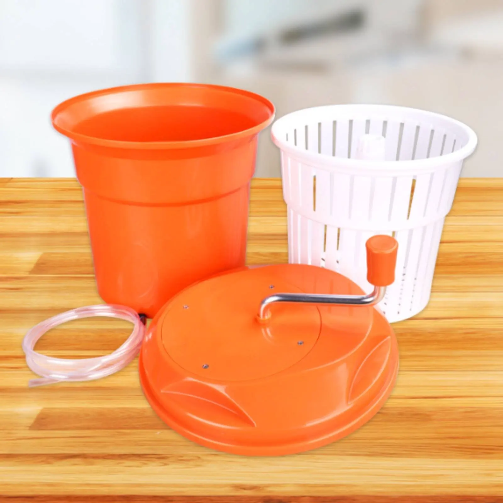 

Salad Spinner Large Capacity Vegetable Dryer Manual Salad Spinner Multifunctional Draining Basket Easy to Drain