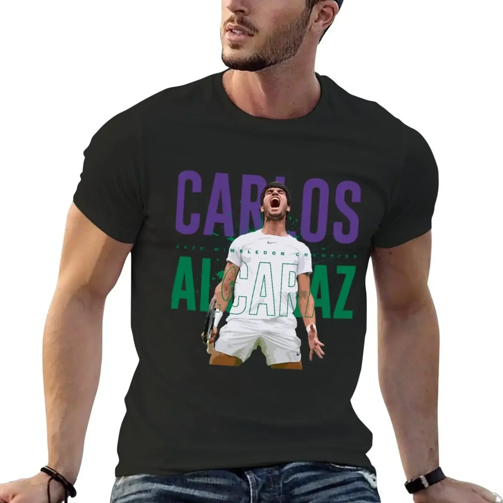 2024 aesthetic men t shirt Tenis - Carlos Alcaraz T-shirt funnys sports fans mens clothes short sleeves pure cotton streetwear