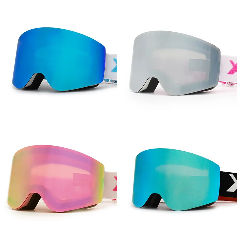 Outdoor Adult Ski Goggles Magnetic Detachable Lens Anti-fog Wind Resistant Snowboard Goggles Double Layer Lens Eyewear