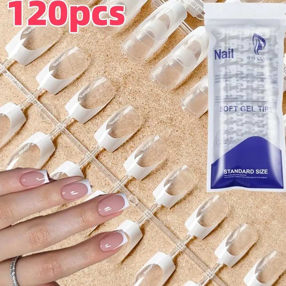 120 قطعة/الحقيبة نعش فرنسي شفاف اضغط على الأظافر قصيرة الباليه لينة هلام وهمية مسمار نصائح الاصطناعي غطاء كامل أطراف الأصابع كاذبة 12 حجم