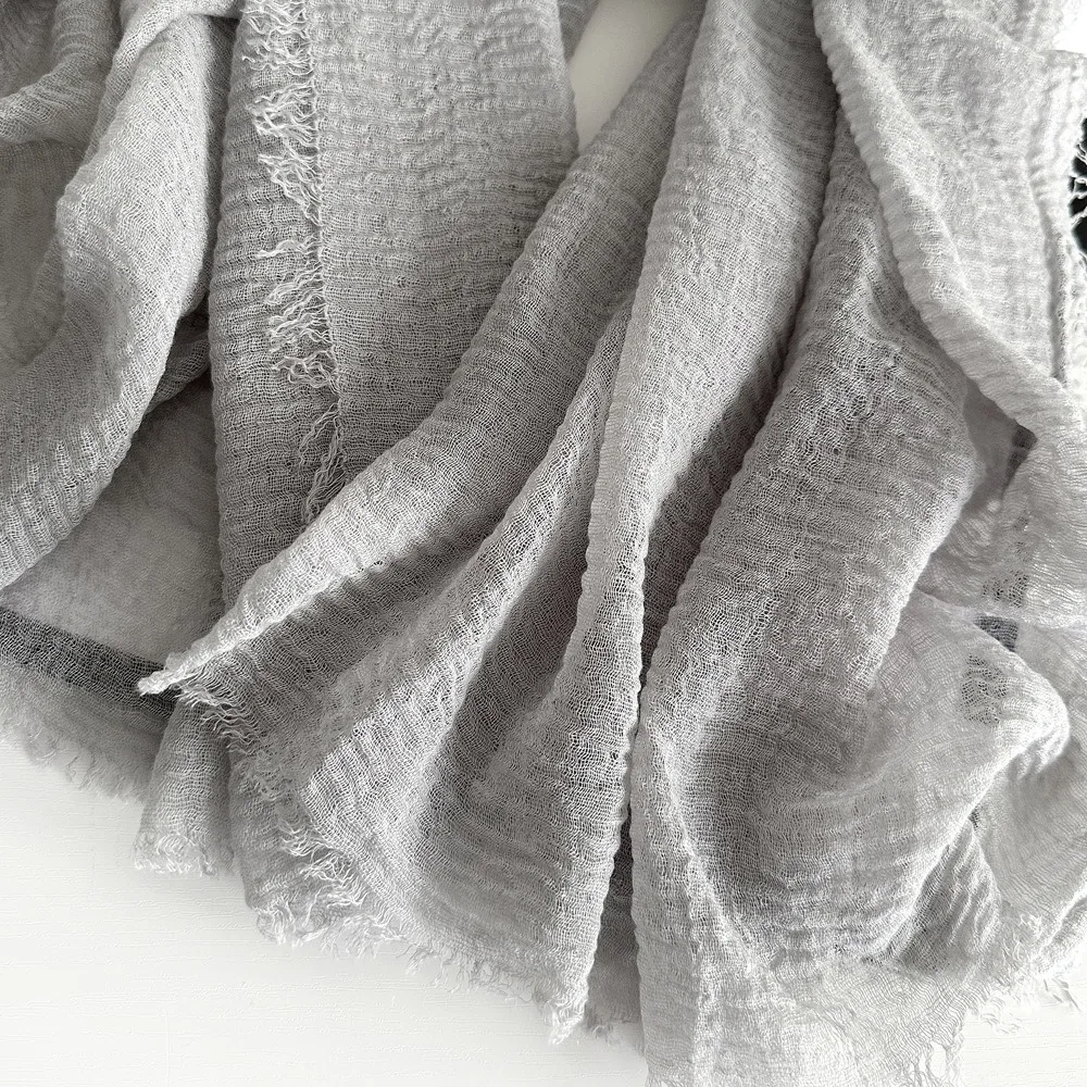 Solid Color Cotton and Linen Scarves Autumn Winter New Women\'s Retro Monochrome Medium Length Decorative Long Shawls Wholesale