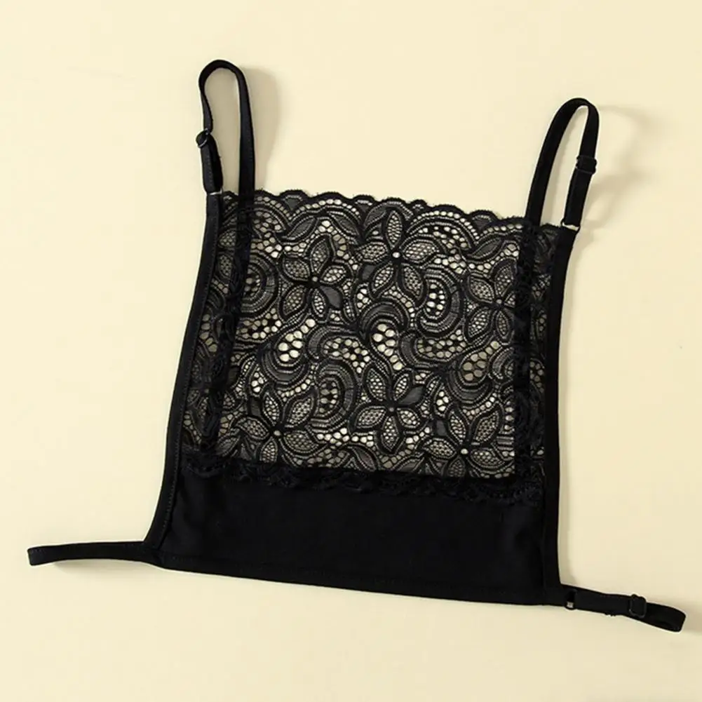 Women Bandeau Top Soft Lace Jacquard Cleavage Cover Camisole Bras for Women Breathable Modesty Panel Vest with Solid Color