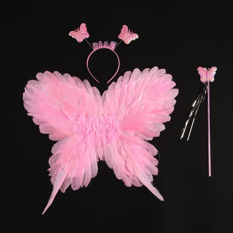 Asas de penas de borboleta fada anjo traje cosplay adereços carnaval crianças presentes festa de aniversário presente natal
