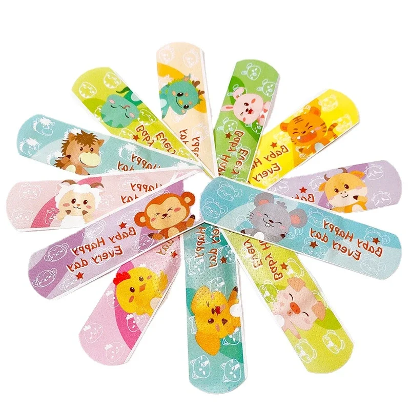 120pcs/set Cartoon Band Aid Chinese Zodiac Signs Animal Design Plasters for Kids Children Wound Dressing Patch Adhesive Bandages