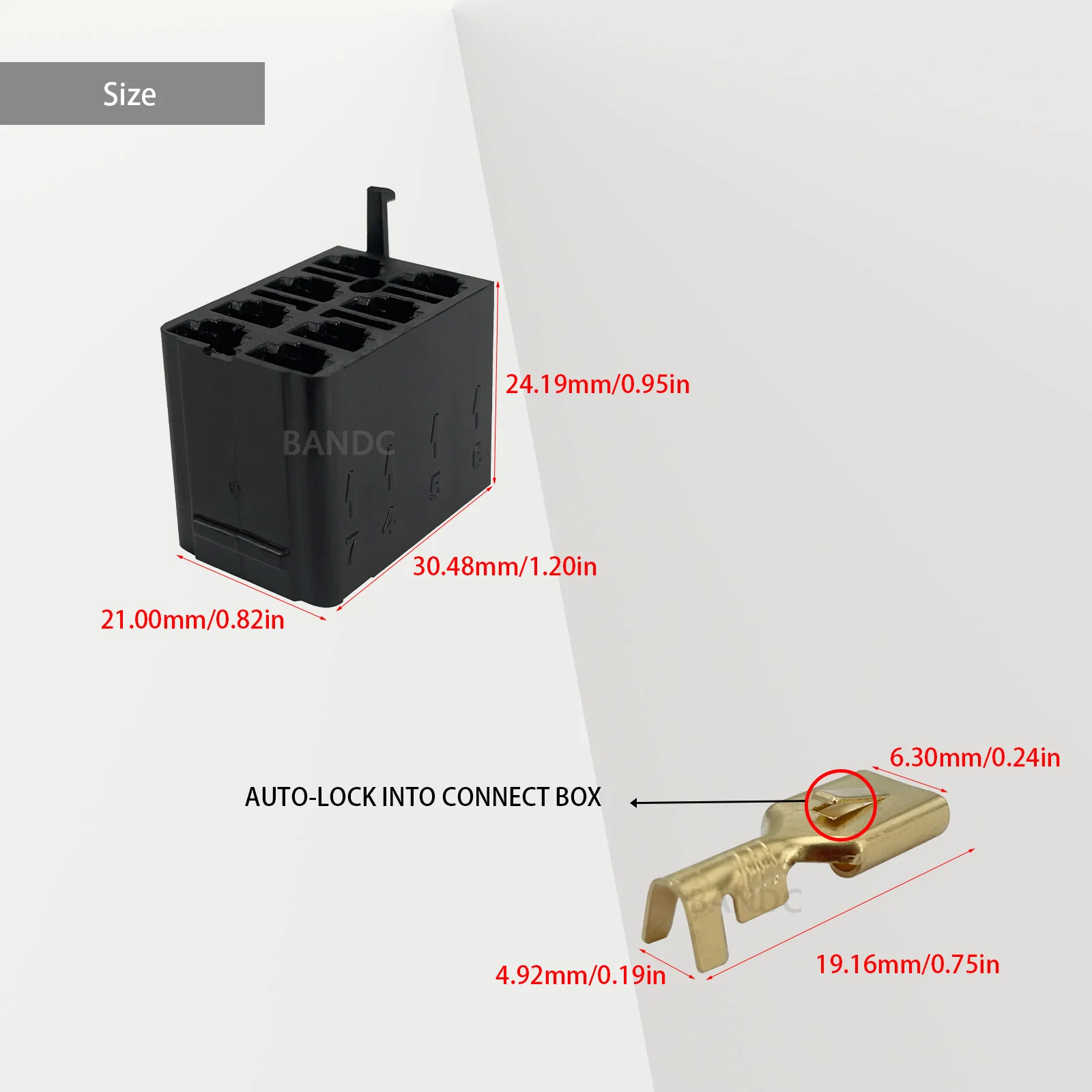 Rocker Switch Plug Socket with 6.3mm Female Spade Terminals for ARB Carling Switch Connection