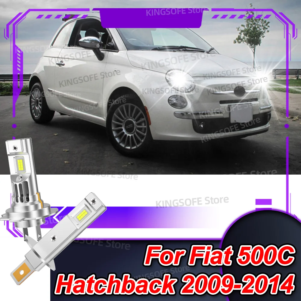 

2/4 шт. светодиодные лампы 50000LM, фары Plug Play с вентилятором для Fiat 500C Hatchback 2009-2014 2010 2011 2012 2013