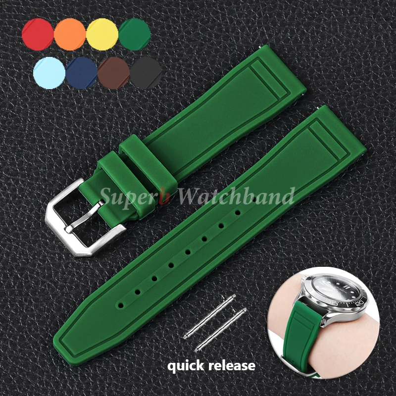 قسط الأربطة المطاطية الإفراج السريع أشرطة ساعة اليد ل IWC الطيار البرتغال بورتوفينو 20 مللي متر 21 مللي متر 22 مللي متر أساور رياضية مقاومة للماء