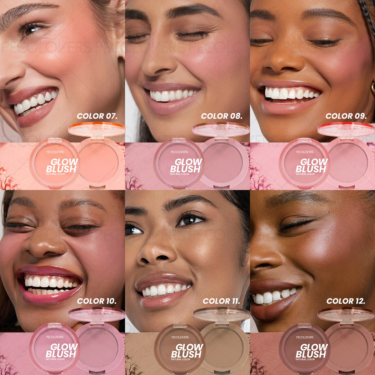 1PC Vibrant Blush Palette, Low Saturation Tones, Matte Makeup, Brighten, Color Rendering, Suitable for Christmas/Festival/Party