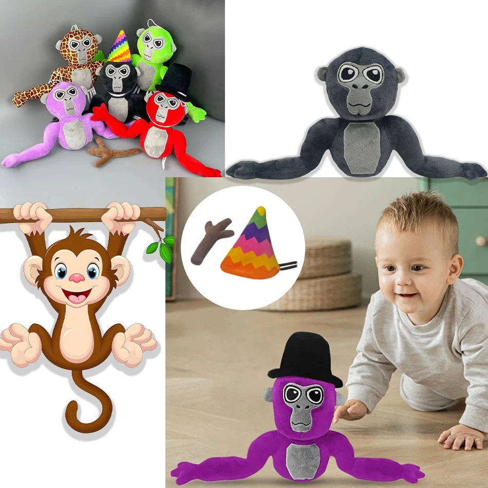 

Новые игрушки для домашних животных Gorilla Tag Monke, плюшевые игрушки, аниме-фигурка, кукла, милый мягкий декор для дома, комнаты, подушки, куклы, игрушка на заказ, детский подарок