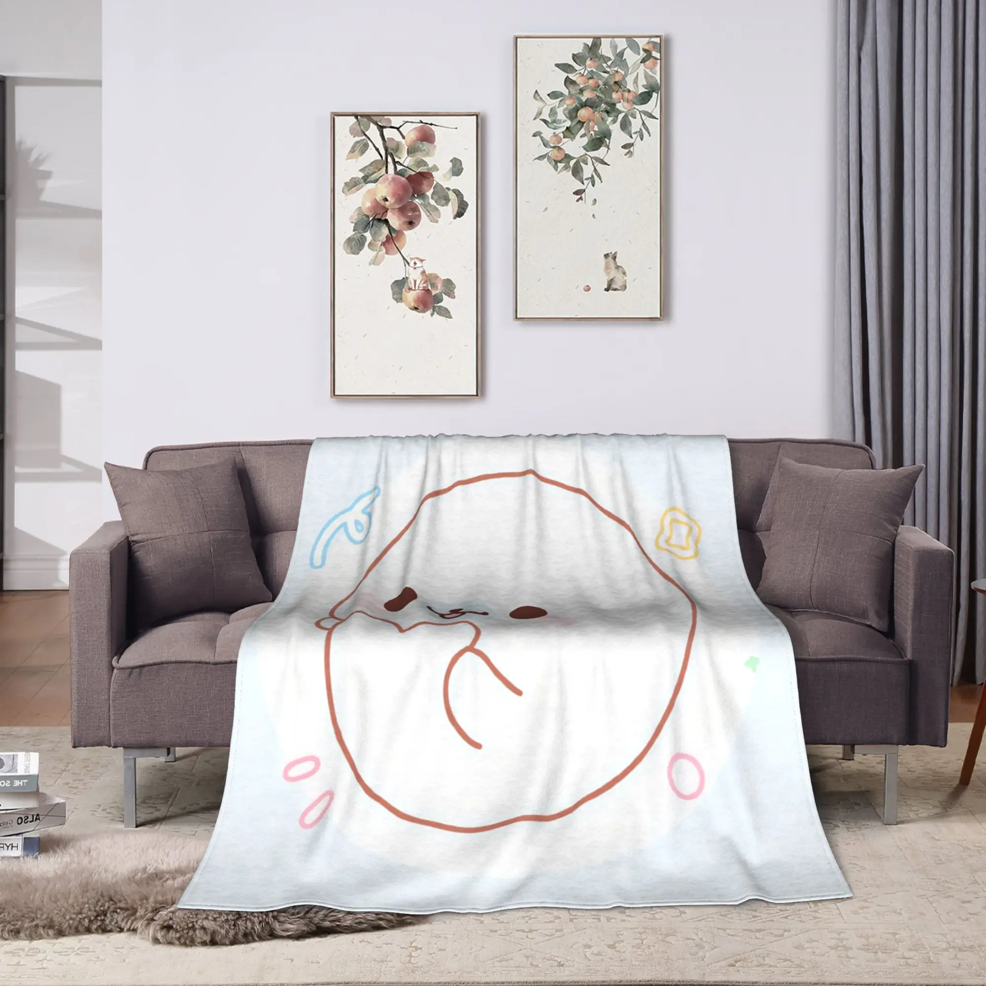 CUTE M-Mamegoma Seal Blankets  Super Warm Funny Plush Throw Blanket For Boy Girl Outdoor Flannel Bedspread Bed Cover