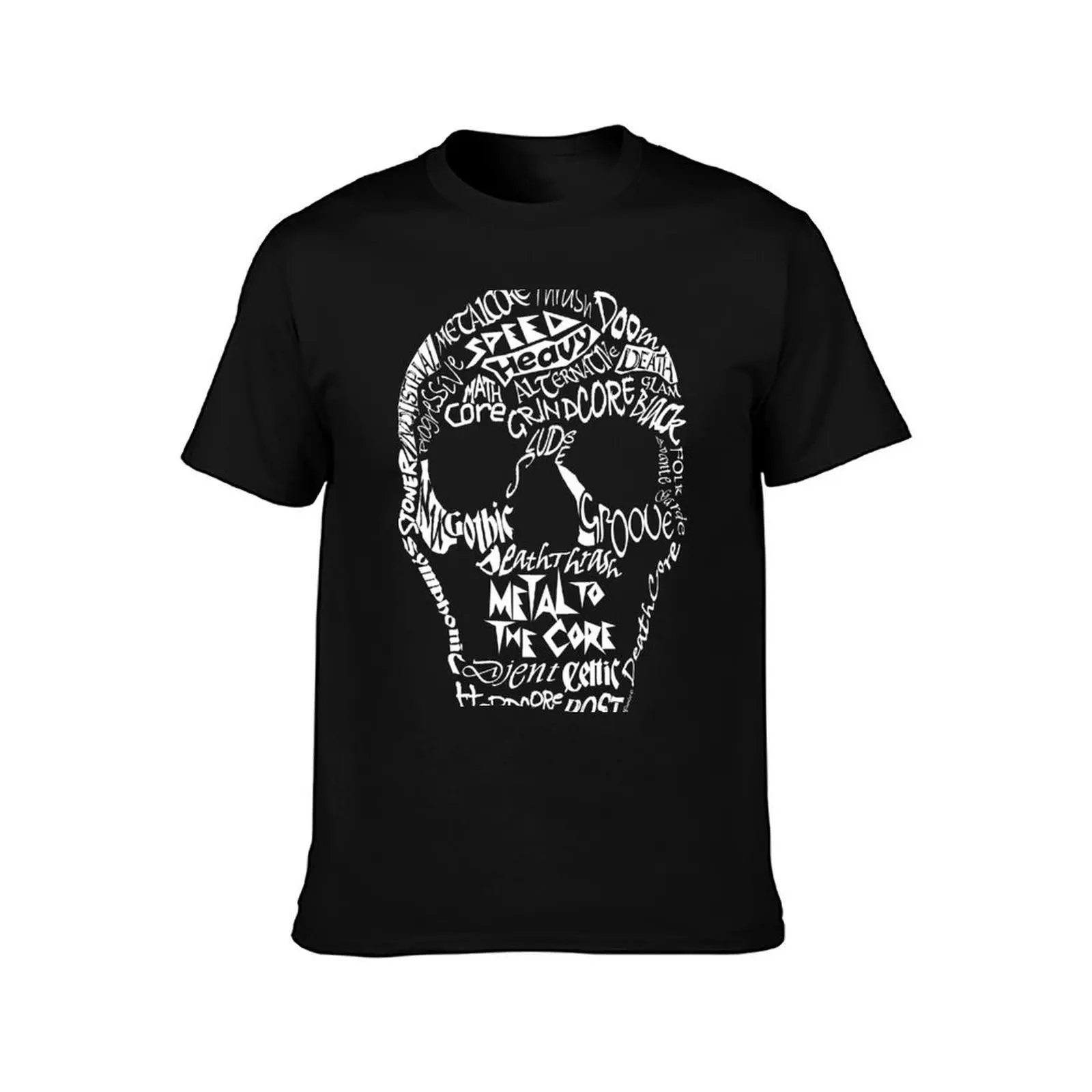 Metal to the Core Skull Design T-Shirt Classic Graphic Short Sleeve Top