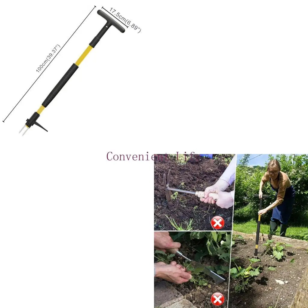 

L1EE Weeder Extractor Tool With Reinforced Joints Nonslip Pedal Surfaces For Moist Loose Soil Conditions