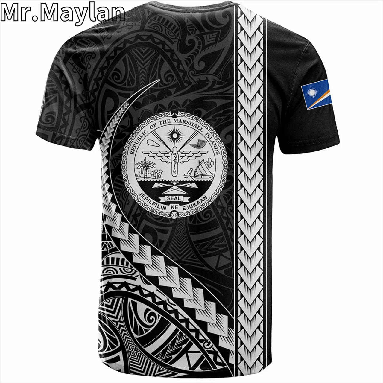 Custom 3D Marshall Islands Polynesian Hawaii T-Shirt Micronesian Coat Of Arms Tattoo Tshirt Men Women Streetwear Unisex Tee Tops