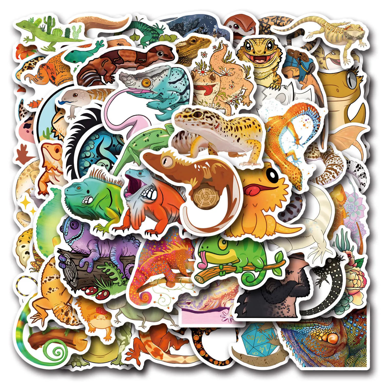 10/30/55/110PCS Lizard Cartoon Stickers Animal Graffiti Sticker DIY Luggage Laptop Phone Guitar Car Bike Skateboard Decals Toy