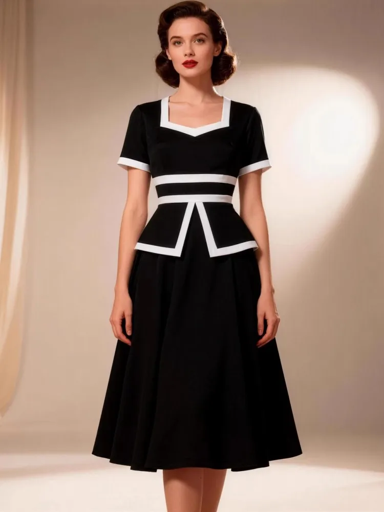Vestido Casual de Fiesta para Mujer, Estilo Pin Up, Primavera-Verano 2026, Retro, Años 60, Años 50, Vintage, Rockabilly, Años 1960, Años 1950, Vestido Swing