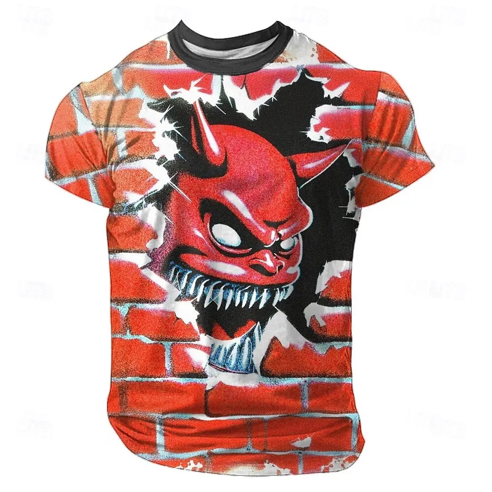 

Funny 3D Devil Printing Men's T-Shirts Hip Hop Trend Harajuku y2k Clothes Summer Casual O-neck Short Sleeve Tops Fashion T shirt