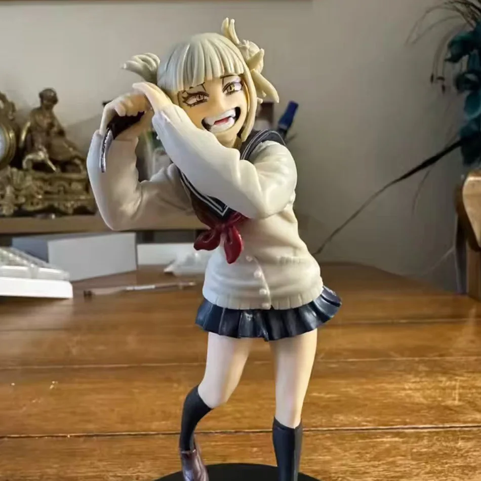 My Hero Academia Anime Himiko Toga Figur Niedliche Uniform Kampfversion Schreibtisch-Dekoration Sammlerstück Modell Spielzeug Geschenk für Fans