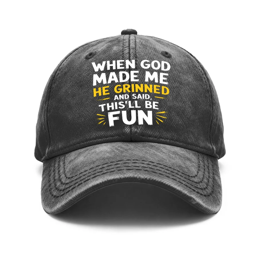 1 Vintage Washed Unisex Baseball Cap with the Phrase 