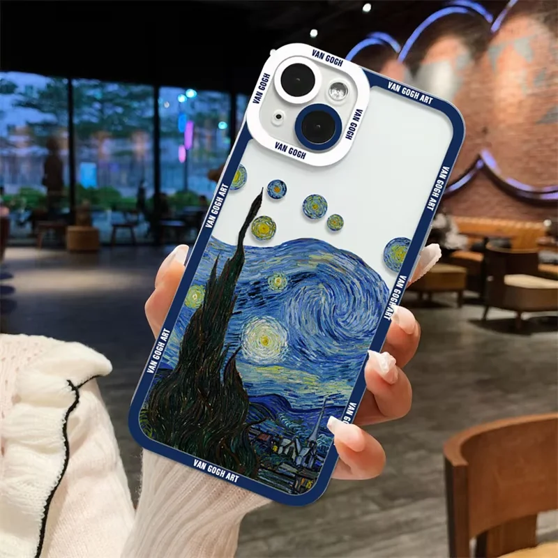 Great Art Van Gogh Oil Painting Phone Case For iPhone 16 15 Pro Max 14 13 12 11 Pro Max 7 8 14 15 Plus X XR XS Soft Clear Cover image 3