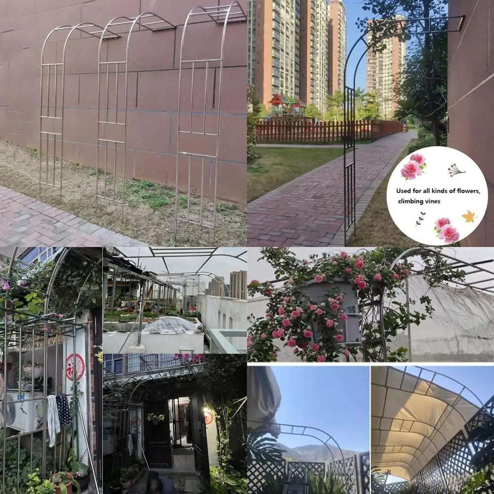 

Металлическая полуарка EMENAR для различных вьющихся растений, цветов, настенная садовая арка, решетка для виноградных розовых лоз, уличная полуS