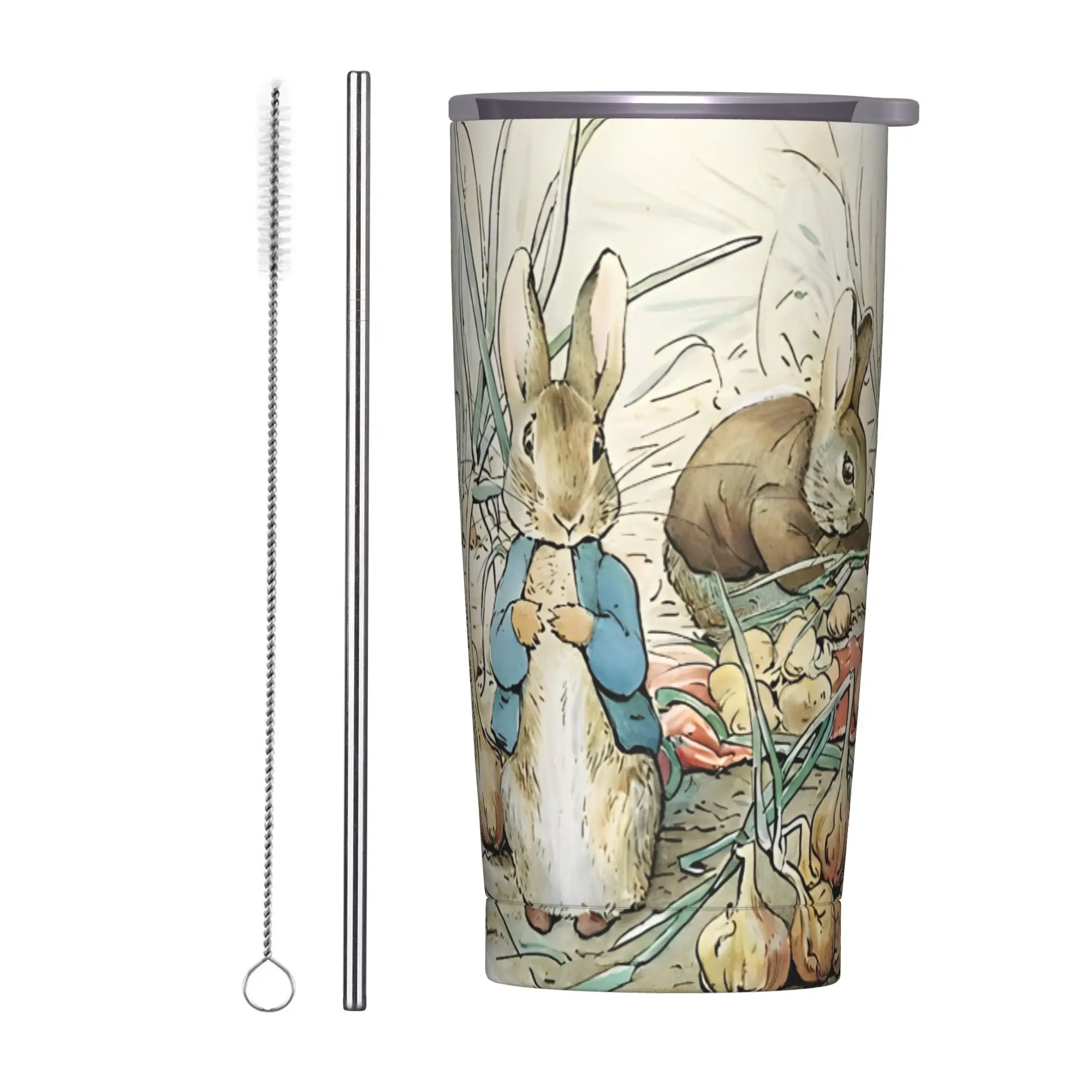 

Beatrix Potter Benjamin Bunny Rabbit Tumbler Vacuum Insulated Beatrix Thermal Cup Stainless Steel Car Mugs Water Bottle, 20oz