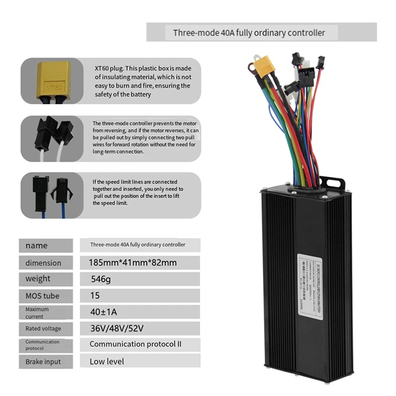 Mountain Vehicle Electric Bicycle Power Modified Accessories LED UKC3 Display Panel 40A Sine Wave Controller Brushless