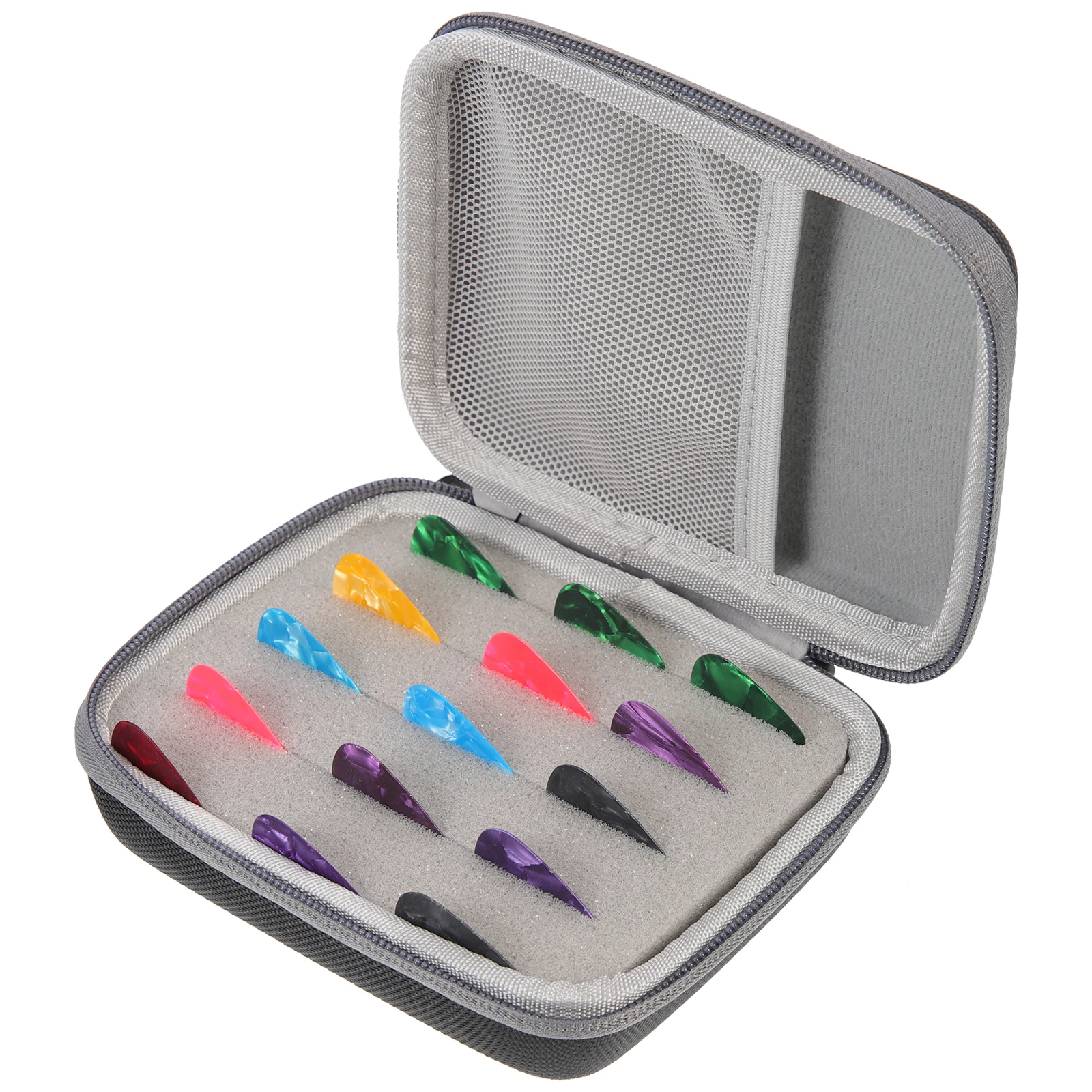 مجموعة واحدة من حامل اختيار الجيتار مع حقيبة تخزين من البلاستيك الثقيل للآلات الوترية حافة ناعمة مناسبة للمبتدئين