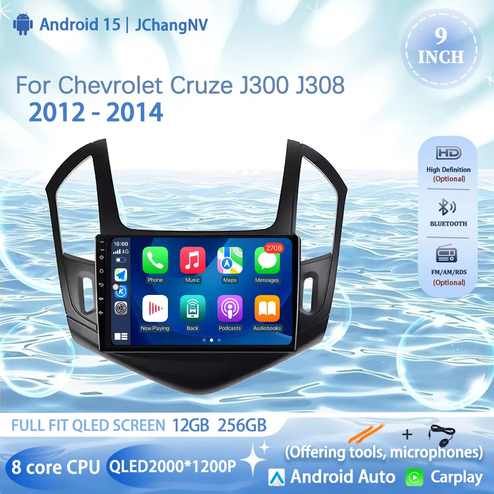 

Android 15 Car Radio Video Player GPS DSP Serero Auto Carplay WIFI BT For Chevrolet Cruze J300 J308 2012 - 2014