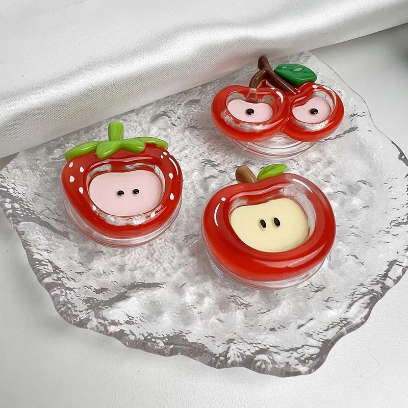 Cute Fruit Series Handyhalter aus Harzmaterial, roter Apple-Sockelgriff für iPhone, Samsung, faltbarer Telefonständer, Lazy Bracket – Detail 2