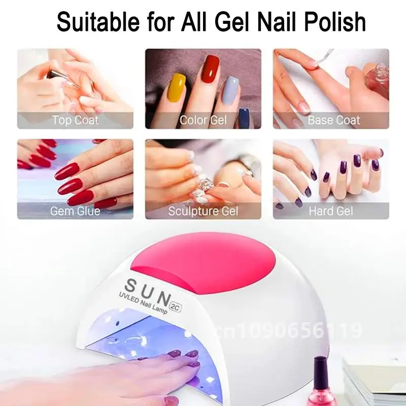 SUN 2C Nail Lamp 48W Gel UV Nail Lamp Nail Dryer for Nails lampara de unas LED with 4 Timer Setting Infrared Sensor