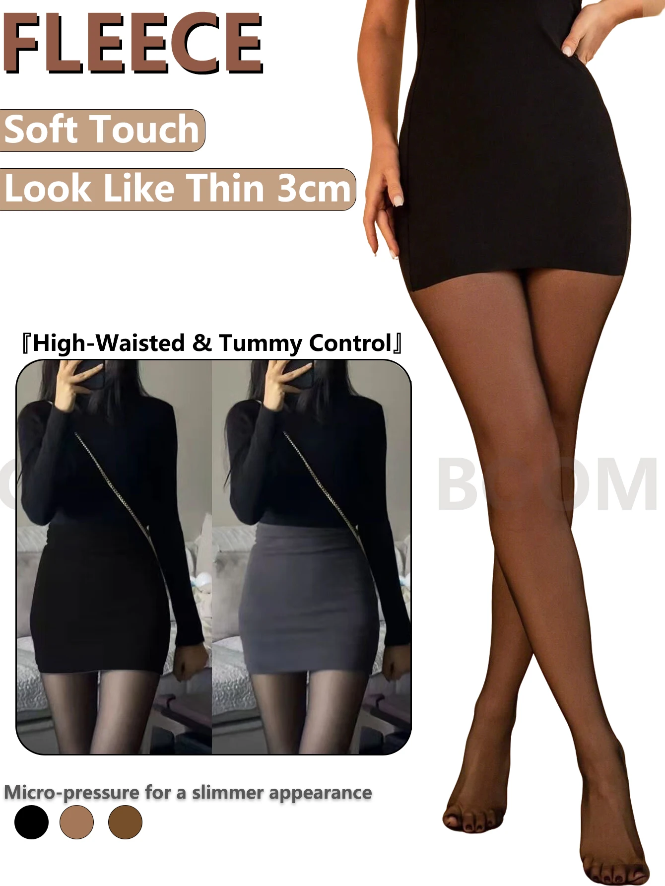 

Women's Basic Sheer Pantyhose - Nude & Black Tights for Daily Versatile Wear