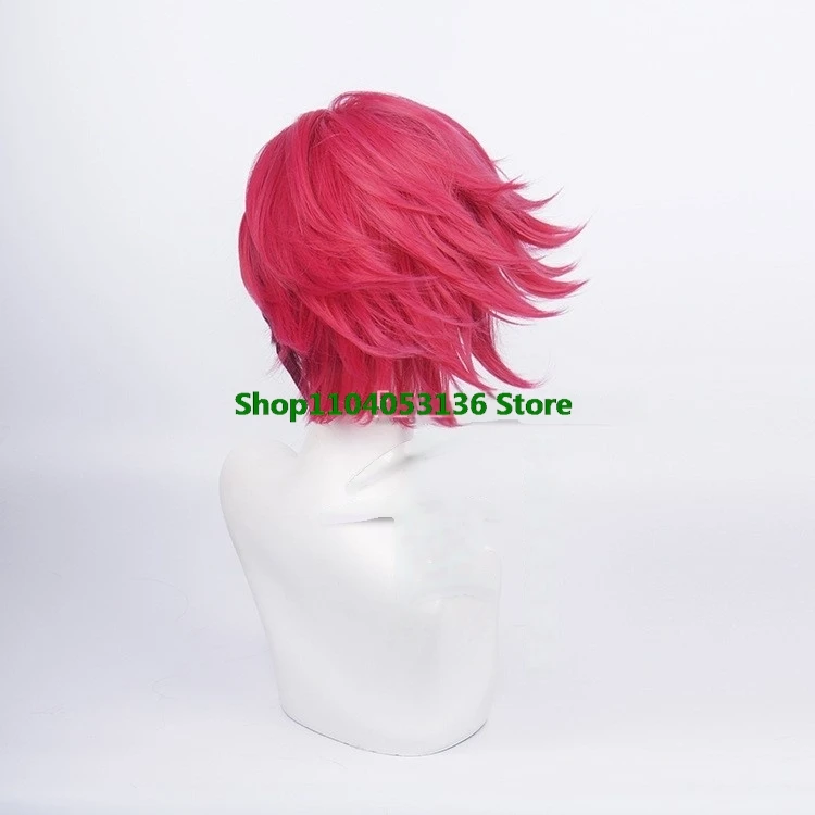 Game Arcane Season 2 Vi Jinx Cosplay Wig Vi 30cm Black and Red Hair For Women Men Halloween Carnival Party LOL Role Play Wig