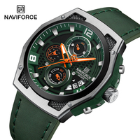 NAVIFORCE Brand Military Sports Men Watches Multifunction Genuine Leather Quartz with Date Display Wrist Watch Relogio Masculino