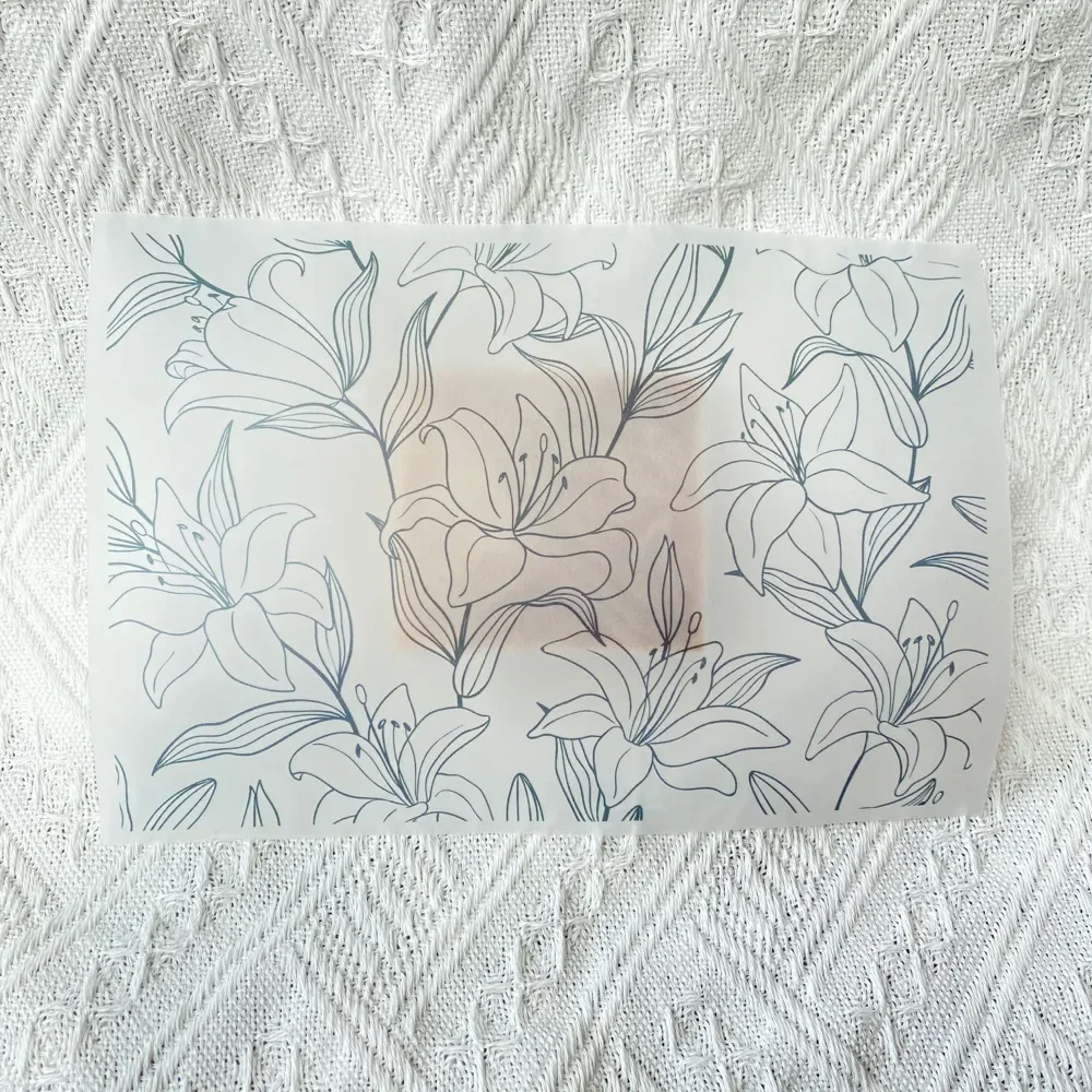 Lily Floral Print 80% przezroczysty papier Ręcznie robiony papier do pakowania mydła Papier woskowy Przyjazny dla środowiska papier do pakowania