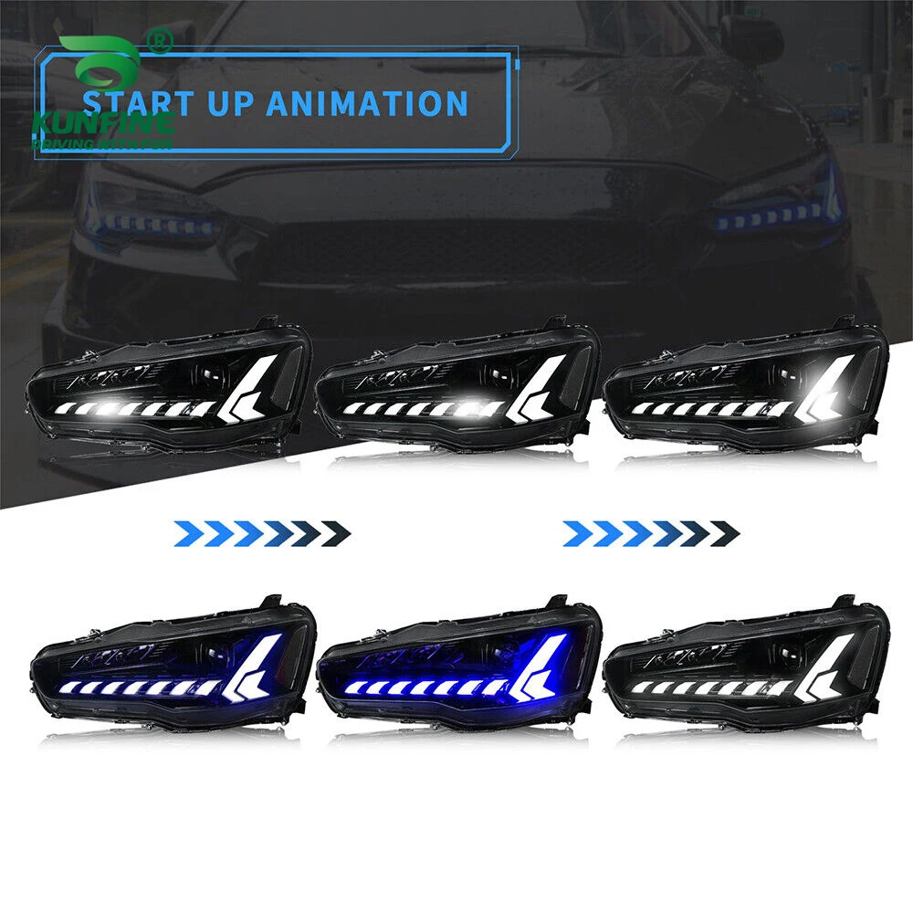 Pair of Car Styling Car Headlight Assembly For MITSUBISHI GRAND LANCER EVO-X 2008-2018 LED Head Lamp Car Tuning Light Parts Plug