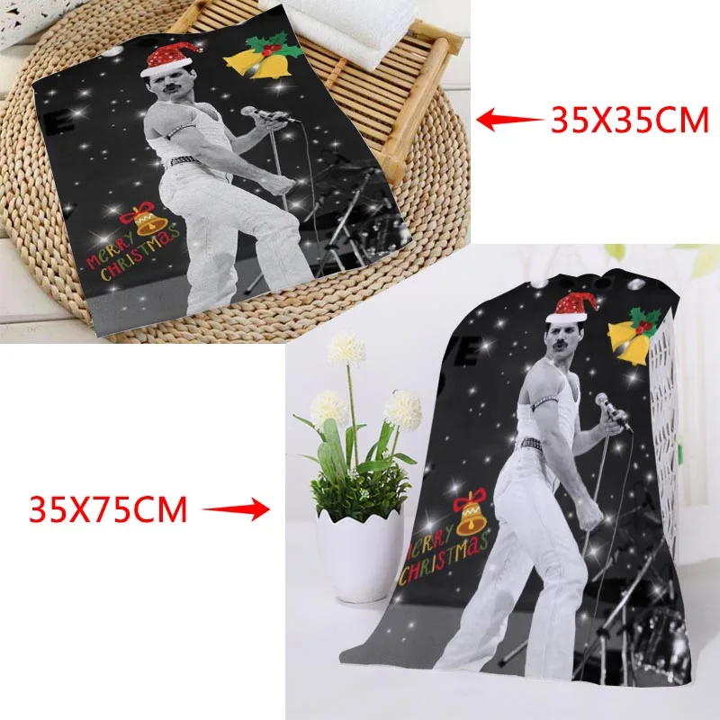 Custom Freddie Mercury Towel Microfiber Bath Towel Baech Towels Sport Drying Travel Towels 35X35cm35x75cm