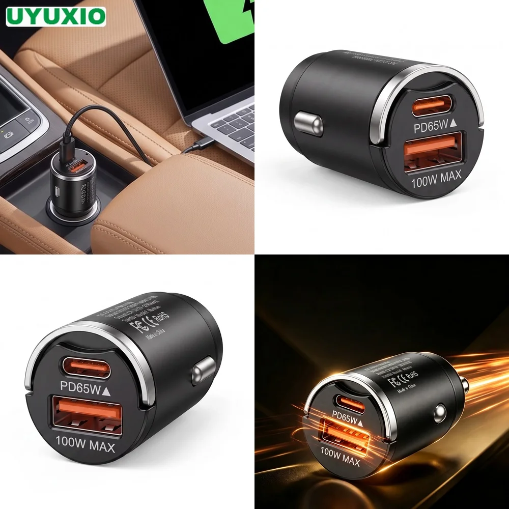 carregador-rapido-para-veiculos-165w-com-corpo-em-liga-de-zinco-resistente-design-compacto-pd-65w-tipo-c-e-100w-usb-a-para-carregar-dispositivos-moveis-e-portateis