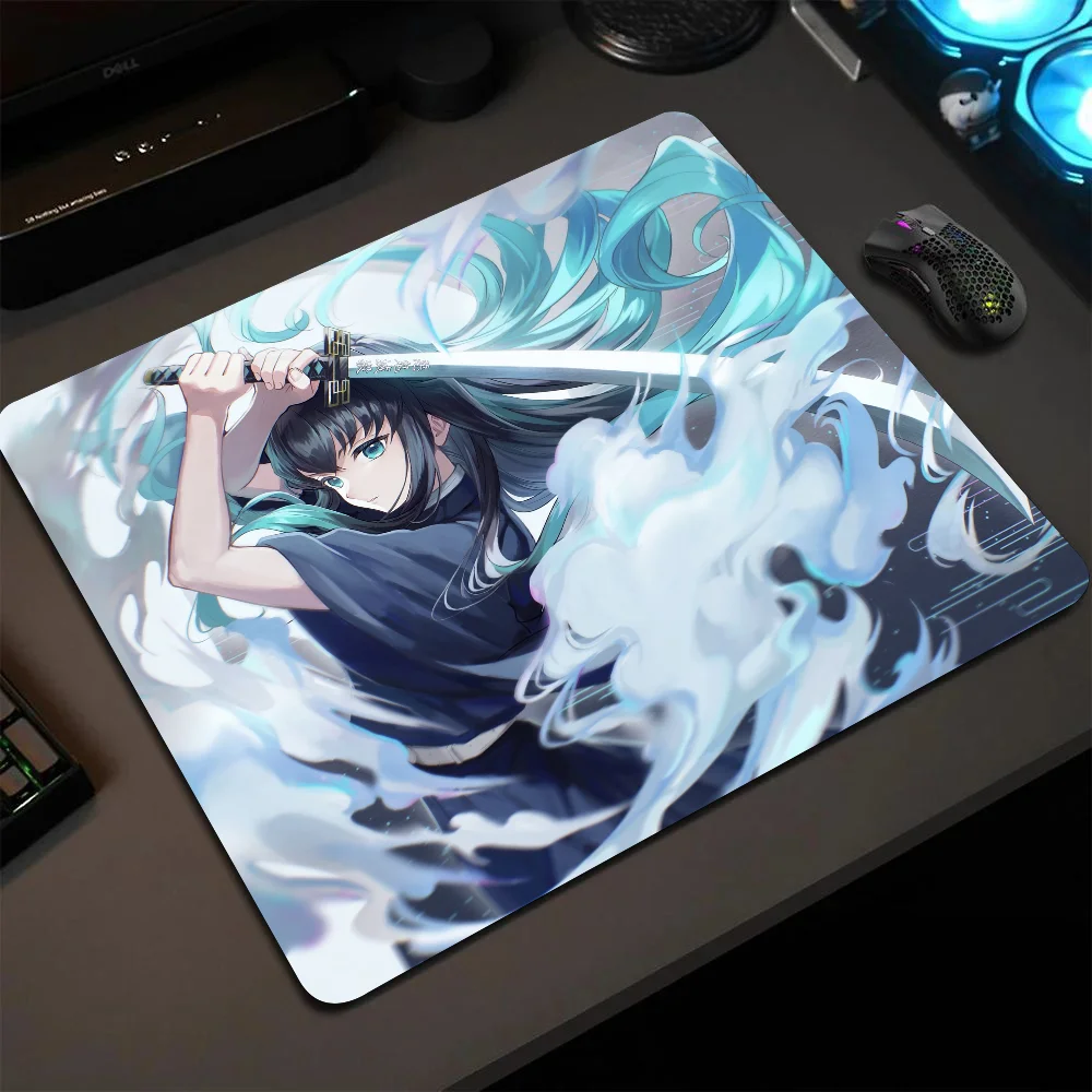 

Tokitou Muichirou Demon Slayer Anime Mousepad Small LockEdge Mouse Pad For Gamers Computer Desk Pad Rectangular Anti-slip Rubber